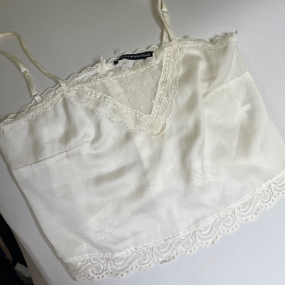 Brandy Melville White lace cami